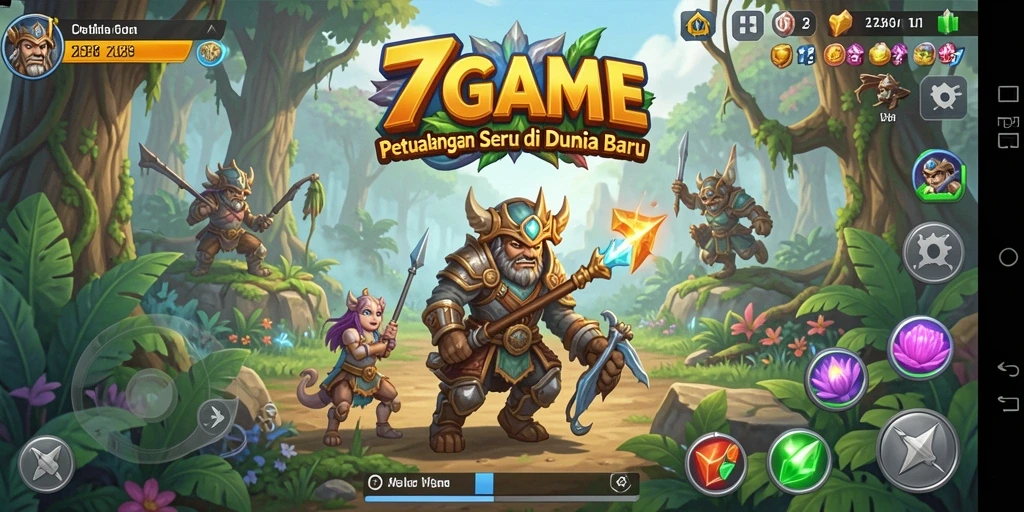 Tampilan gameplay 7GAME menampilkan aksi petualangan yang seru.