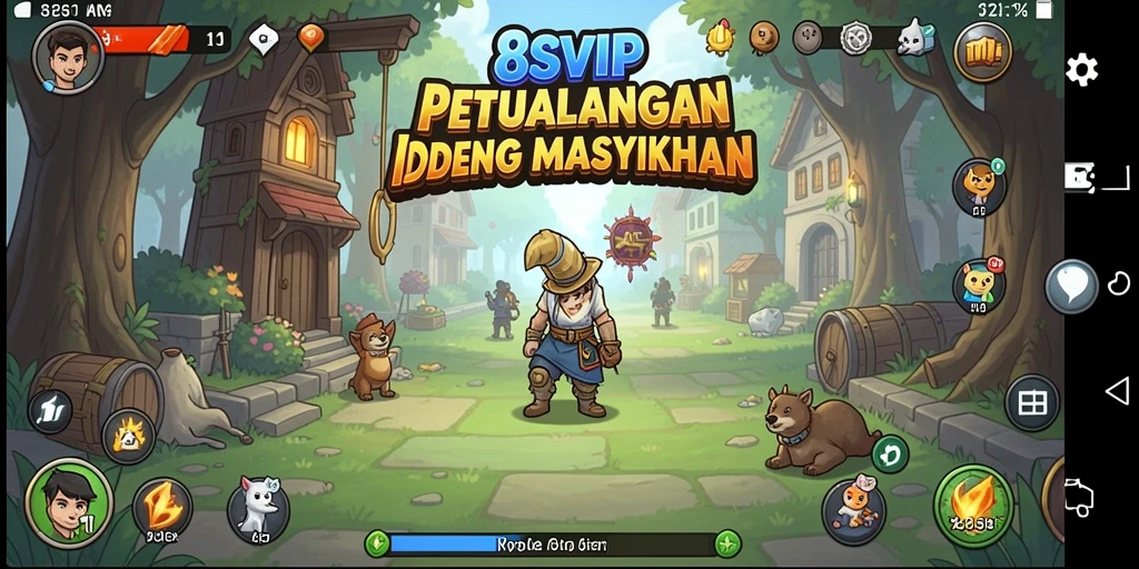 Tangkapan layar gameplay <strong>8SVIP</strong>, menampilkan karakter dan aksi dalam mode Idle.
