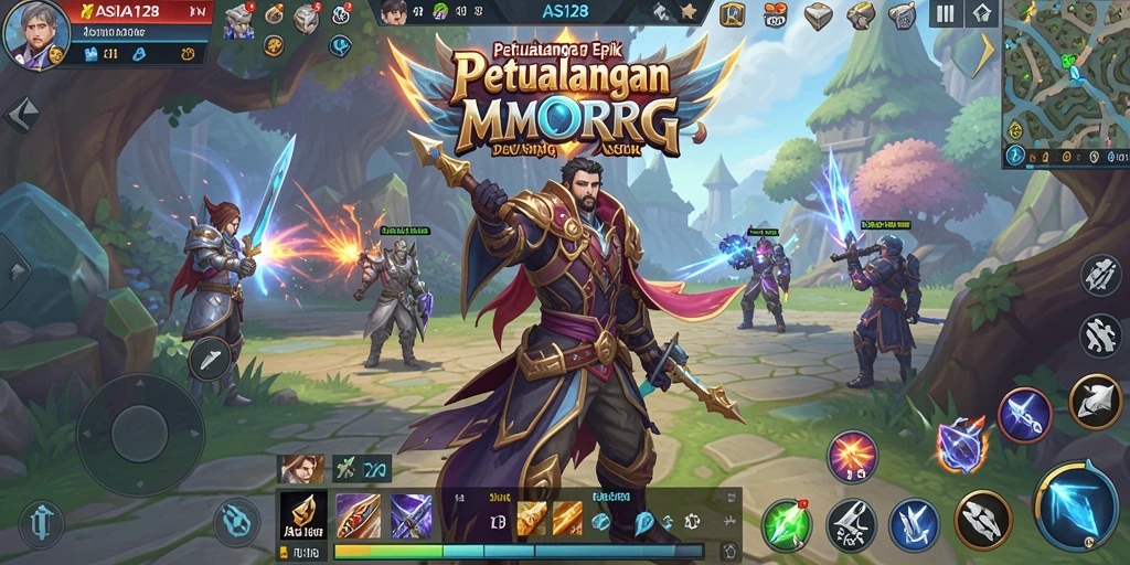 Tampilan gameplay epik dalam dunia MMORPG ASIA128.
