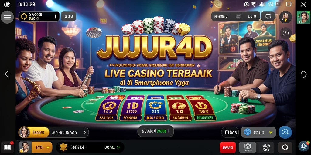 Tampilan utama JUJUR4D menampilkan dealer langsung dan permainan menarik.