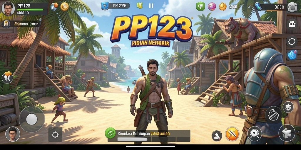 Tampilan gameplay menarik dari PP123 dalam simulasi kehidupan.