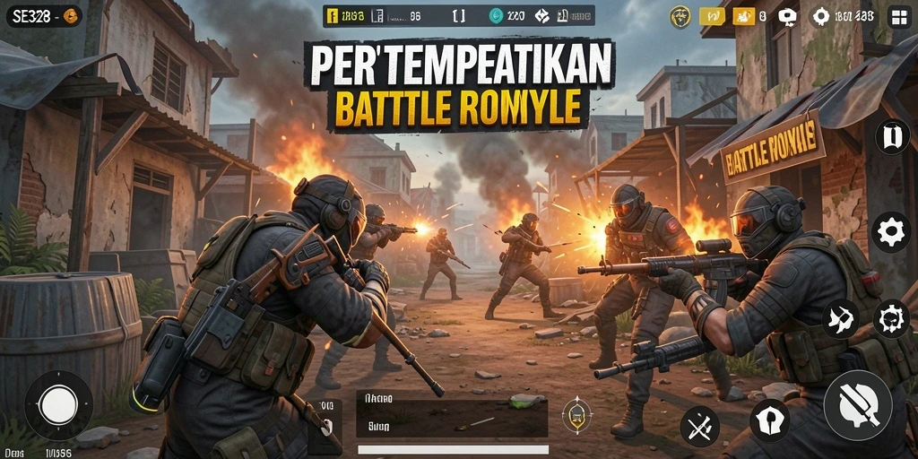 Tangkapan layar SE328 menunjukkan intensitas pertempuran Battle Royale yang mendebarkan.