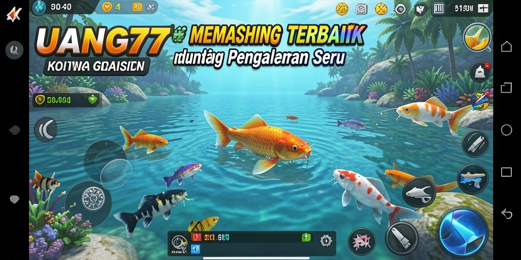 Tampilan gameplay UANG77 dengan aksi memancing yang seru.