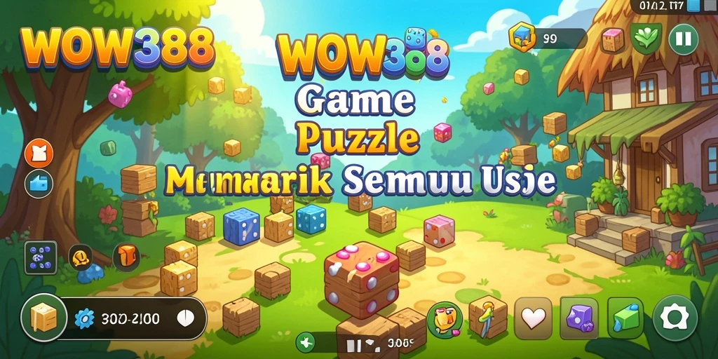 Tampilan gameplay Puzzle WOW388 yang penuh warna dan menarik.